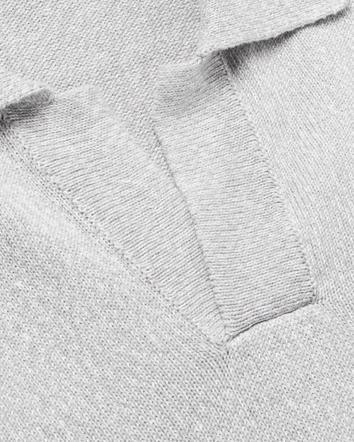 Beige Linen Cotton Knitted Polo