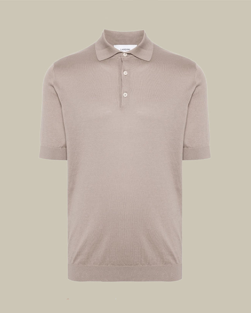 Taupe Short Sleeve Cotton Knit Polo