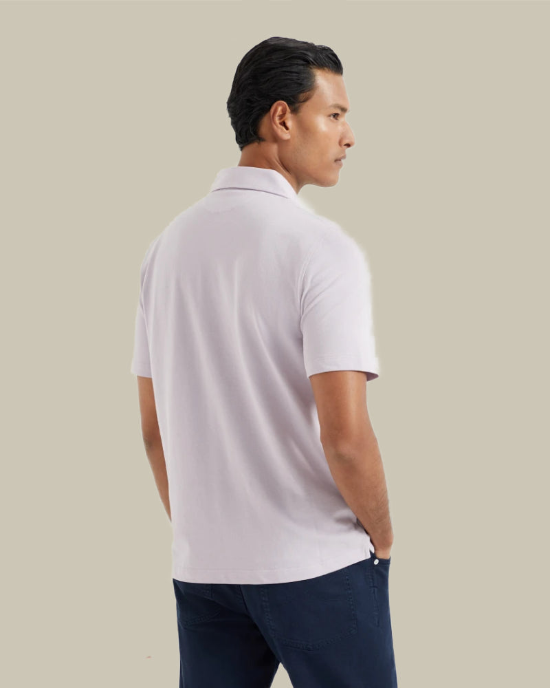 Lavender Cotton Pique Polo Shirt