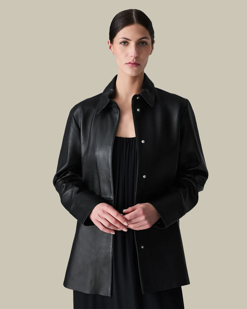 Lago Short Leather Shirt Jacket