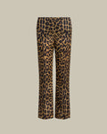 Straight Silk Organza Leopard-Print Trousers