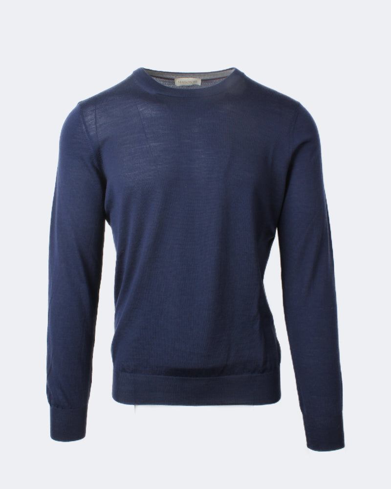 Royal Blue Super Tasmania Wool Crew Neck