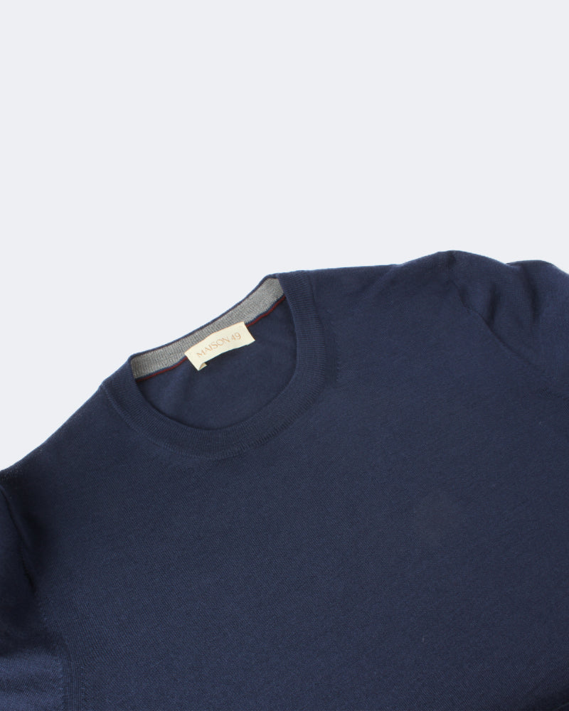 Royal Blue Super Tasmania Wool Crew Neck