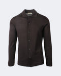 Brown Knitted Merino Wool Overshirt