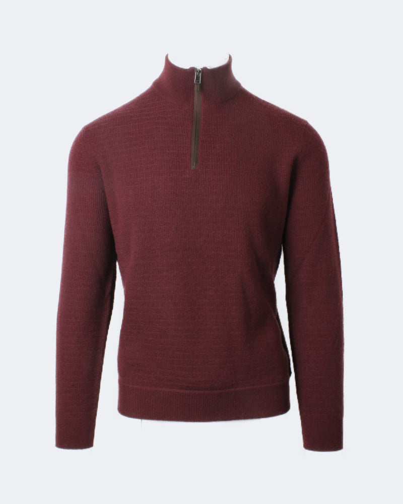 Burgundy Suede Trim 1/4 Zip