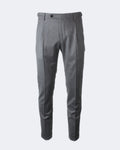 Charcoal Grey Virgin Wool Side Fasten Pleated Trouser