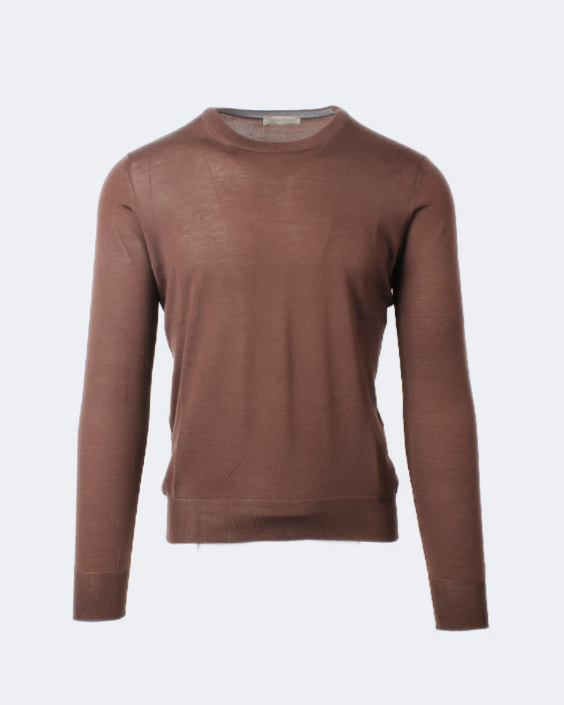 Brown Super Tasmania Merino Crew Neck