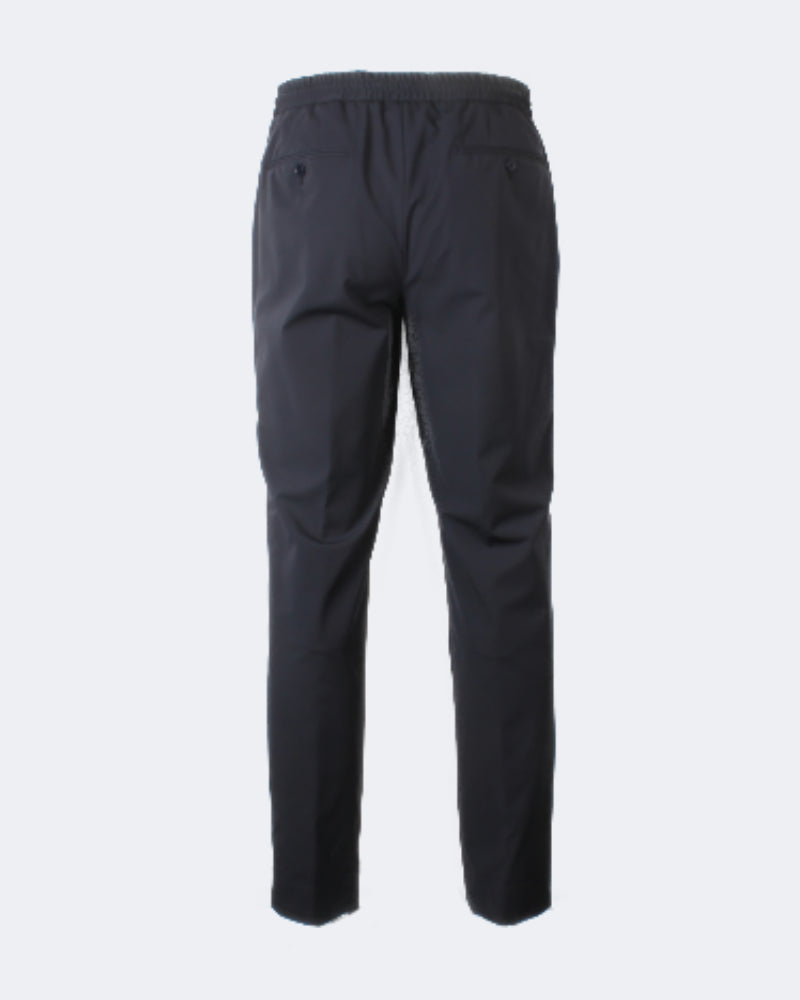 Navy Drawstring Tech Trouser 1 Pleat