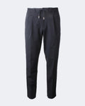 Navy Drawstring Tech Trouser 1 Pleat