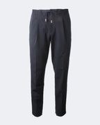 Navy Drawstring Tech Trouser 1 Pleat