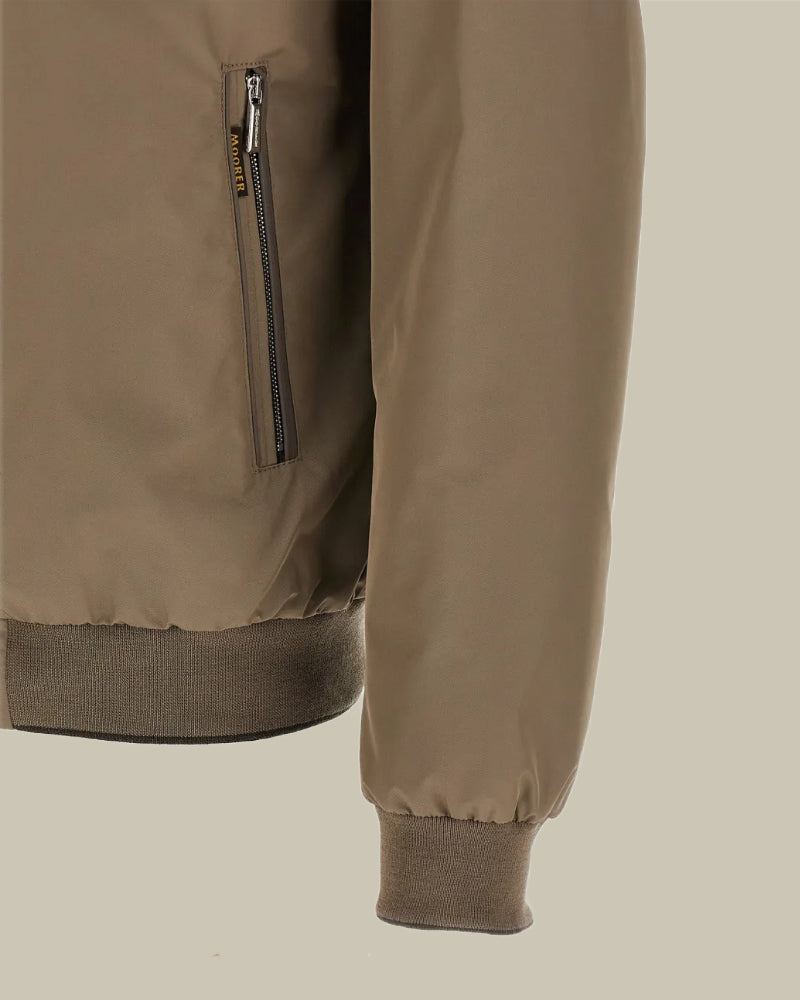 MANETTI Taupe Funnel Neck Blouson