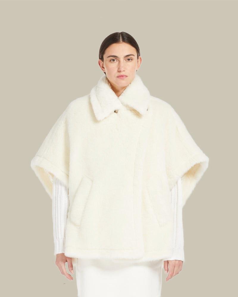 Tebe White Cape Wrap Poncho