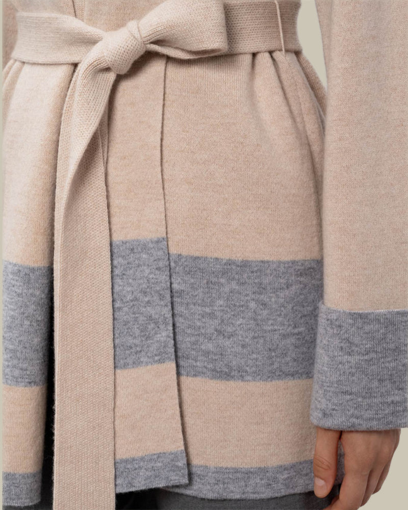 GENTILE Beige Belted Cardigan
