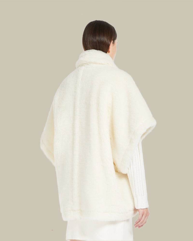 Tebe White Cape Wrap Poncho