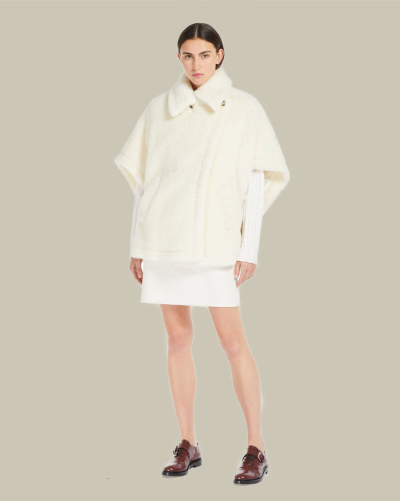Tebe White Cape Wrap Poncho