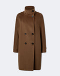 Camel Alpaca High Collar Buttoned Overcoat