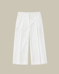 Wide Leg Cropped Cotton Trouser