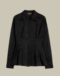 Black Long Sleeved Ramie Canvas Shirt