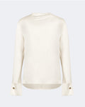 Silk Draped High Neck Blouse
