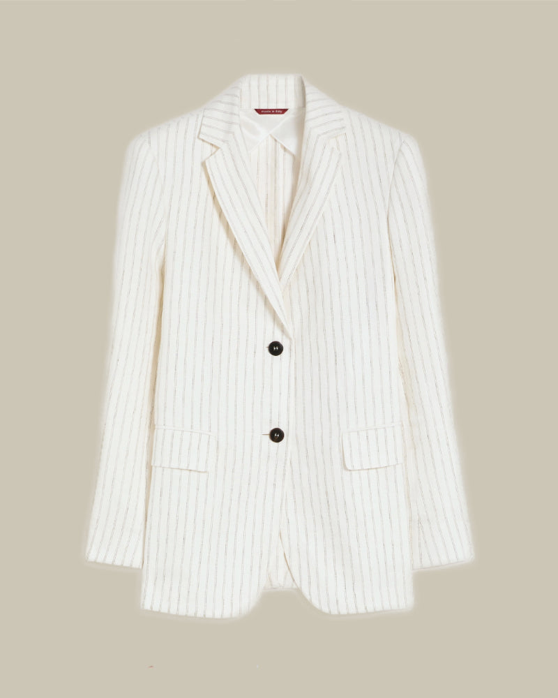 Elogio Pinstripe Linen Blazer