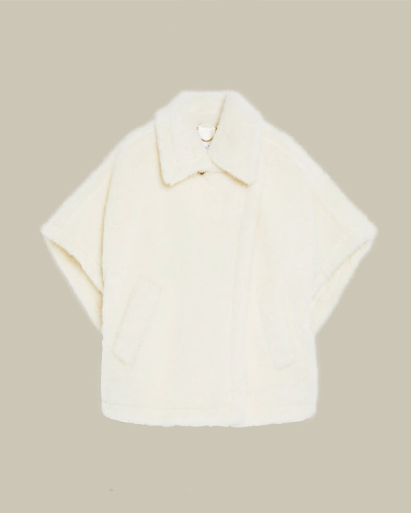 Tebe White Cape Wrap Poncho