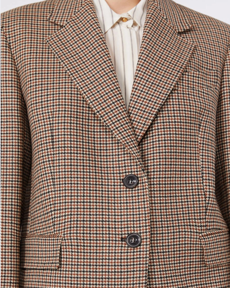 Single Breasted Blazer in Yarn Dyed Wool