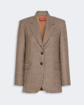 Single Breasted Blazer in Yarn Dyed Wool