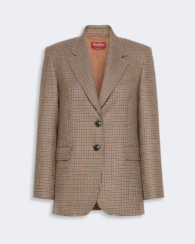 Single Breasted Blazer in Yarn Dyed Wool