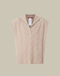Tirsi Beige Sleeveless Cable Knit