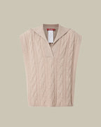 Tirsi Beige Sleeveless Cable Knit