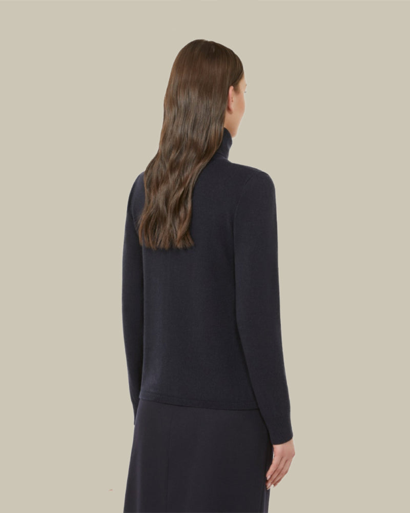 Educata Black Wool & Cashmere Turtleneck