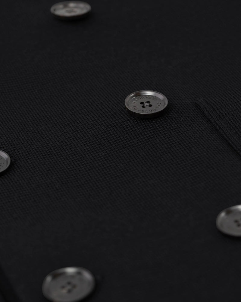Black Double Breasted Milano Knitted Blazer