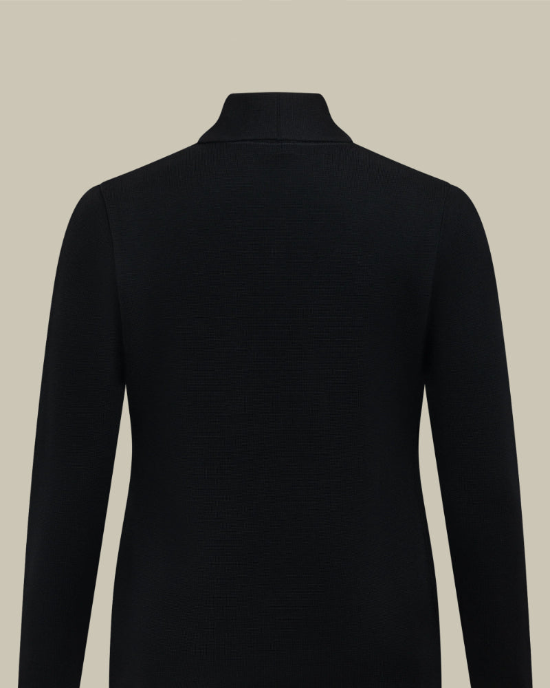 Black Double Breasted Milano Knitted Blazer