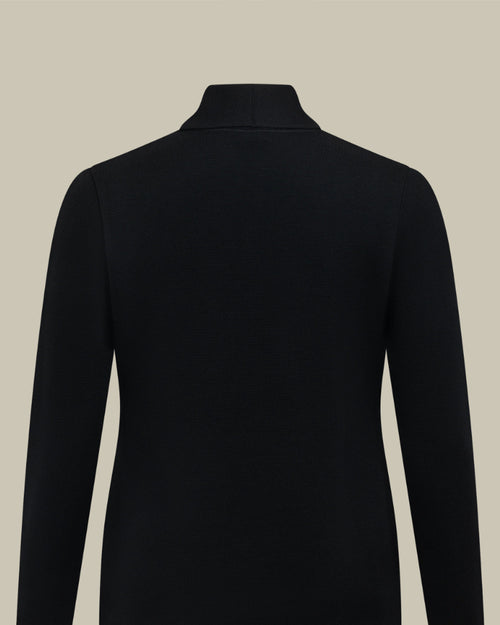 Black Double Breasted Milano Knitted Blazer