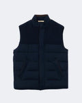 Navy Goose Down Combo Fabric Gilet