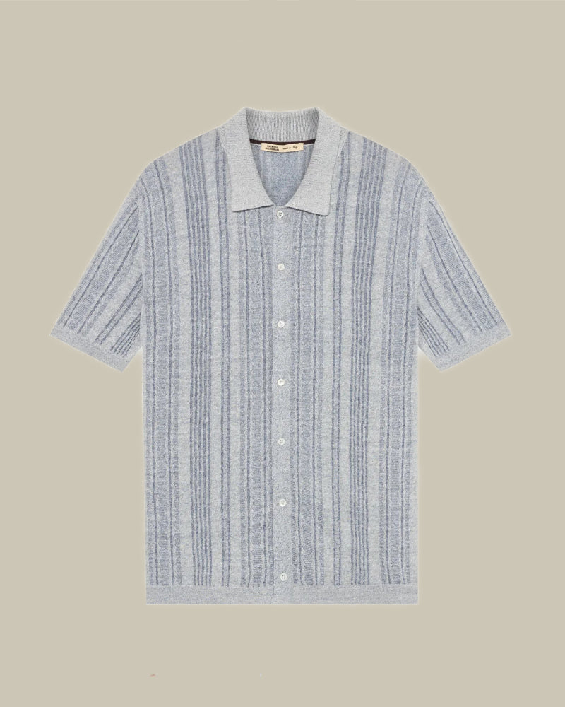 Light Blue Cambio Knit Polo Shirt