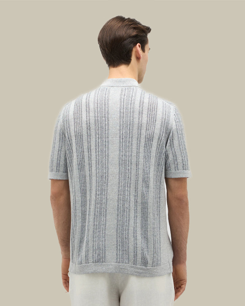 Light Blue Cambio Knit Polo Shirt