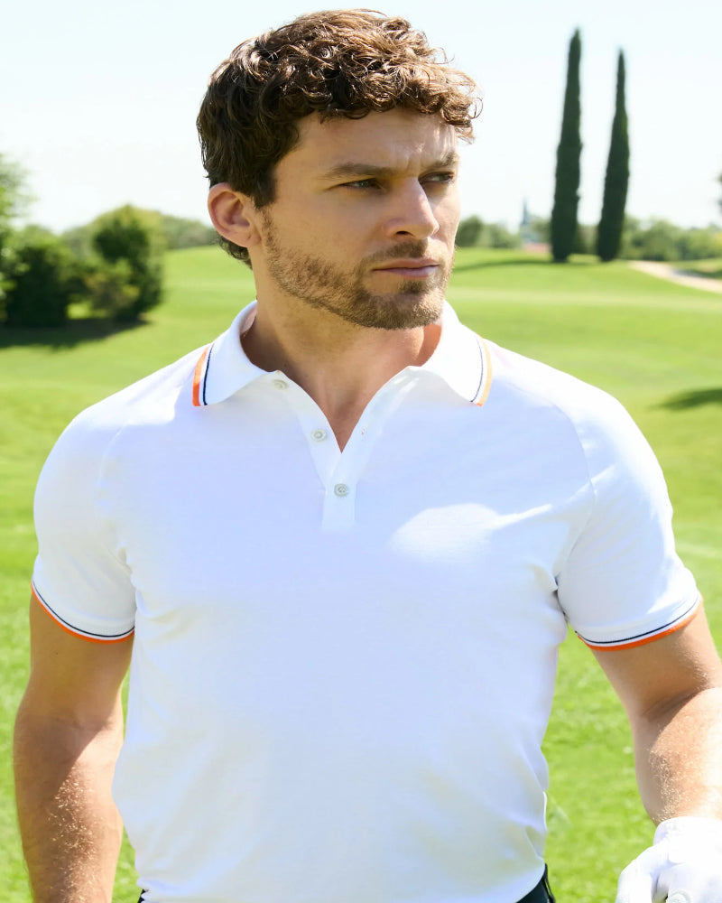 CYPRESS White Cotton Button Polo