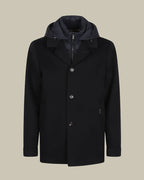 BAROLO Navy Hybrid Wool Overcoat