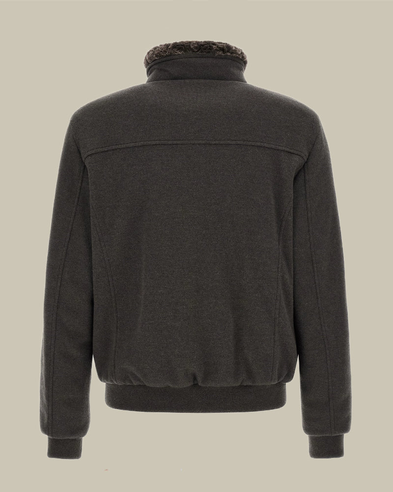 BELLATI Brown Wool Shearling Blouson