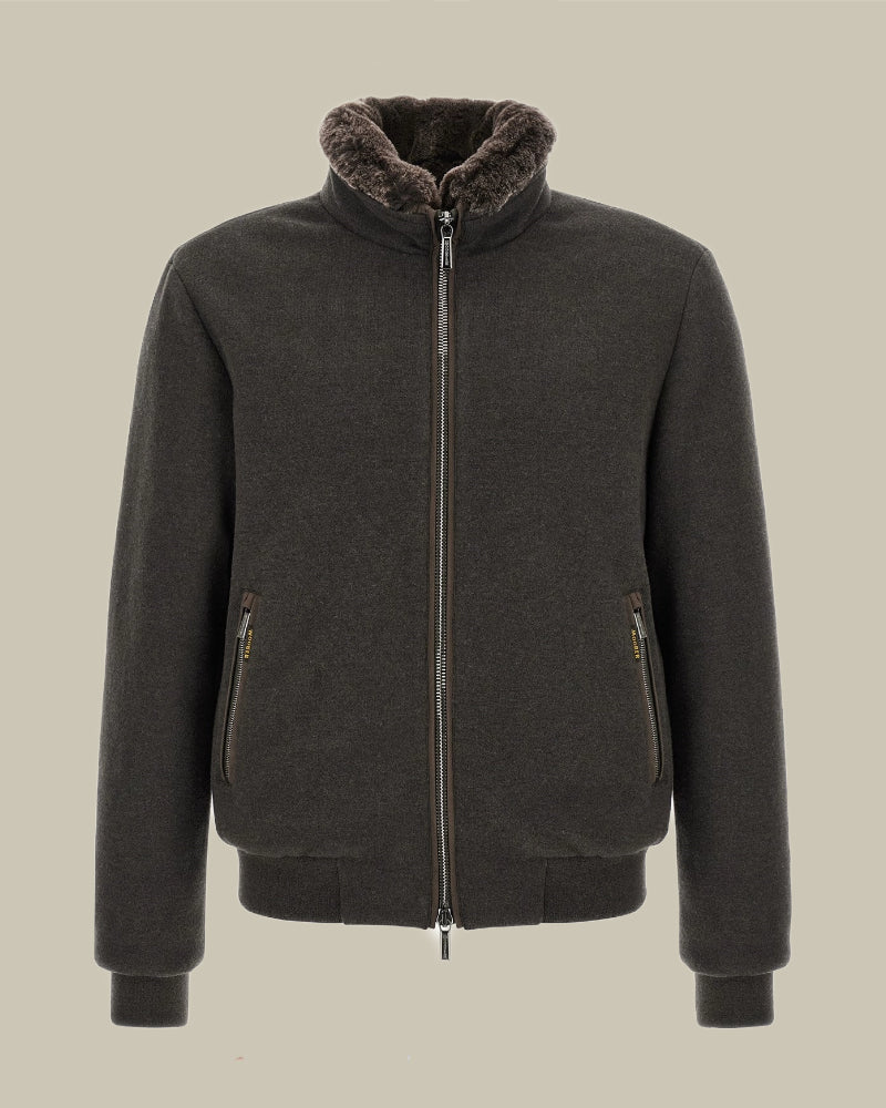 BELLATI Brown Wool Shearling Blouson