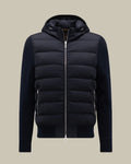 LENZ Navy Blue Padded Hood Bomber Jacket