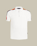 PEBLE White Technical Knit Zip Polo