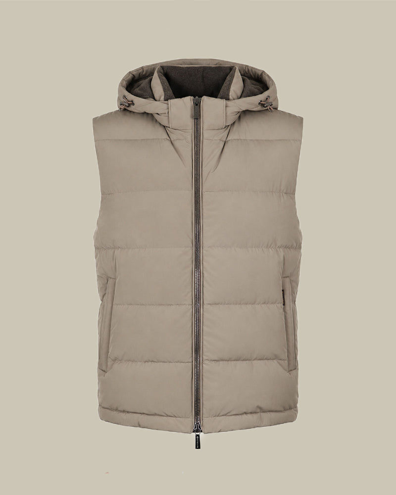 RICK Beige Padded Hood Gilet