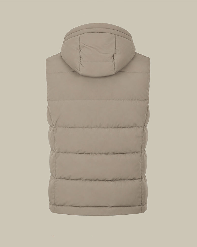 RICK Beige Padded Hood Gilet