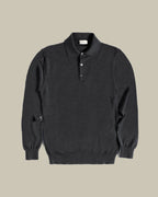 Charcoal Long Sleeve Merino Wool Polo