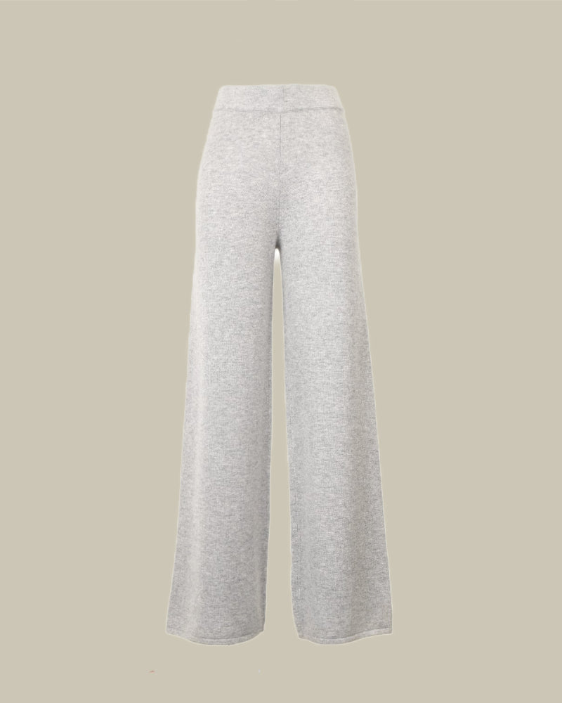 MORITZ Grey Knitted Wide Leg Trouser