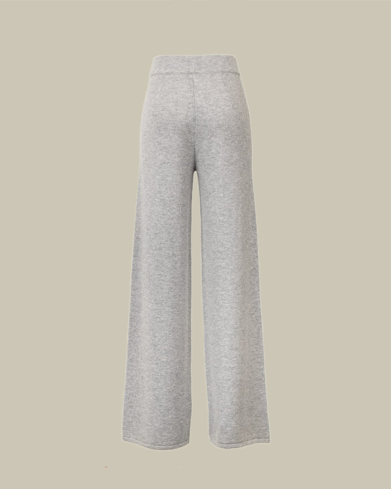 MORITZ Grey Knitted Wide Leg Trouser