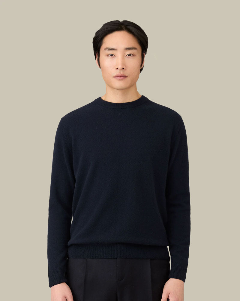 Navy Pure Cashmere Crewneck