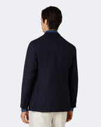Navy Basket Weave Notch Lapel K Jacket